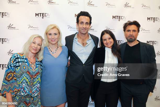 Corie Miller, Megan O'Brien, Dr. Marc Mani, Natasha Philippides and Alex Casalino attend A Night Out, a fundraising event benefiting #MoveToEndDV...