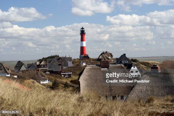 lighthouse in hoernum - sylt stock-fotos und bilder