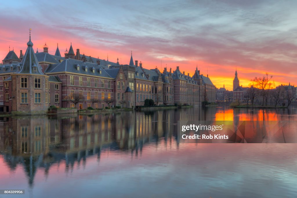 Binnenhof The Hague at Sunset