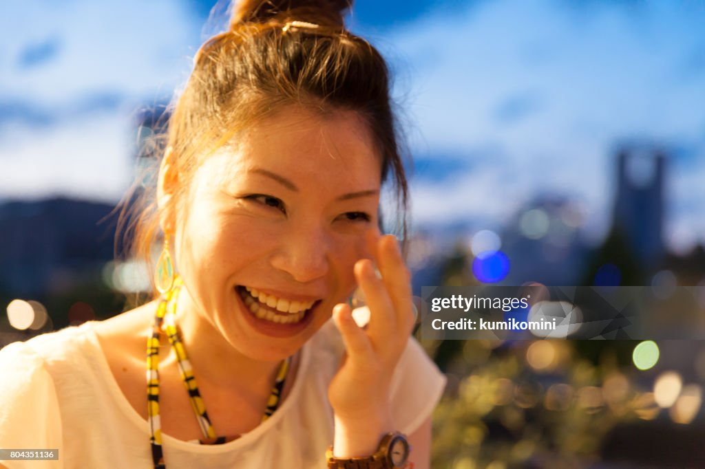 Japanese woman getting emotional