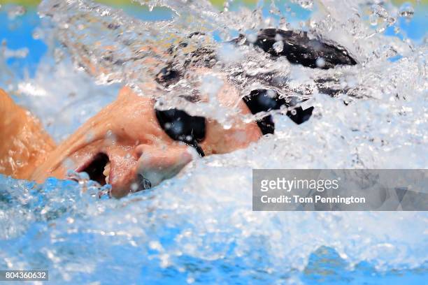 Zane Grothe competes in a Men's 400 LC Meter Freestyle heat race during the 2017 Phillips 66 National Championships & World Championship Trials at...