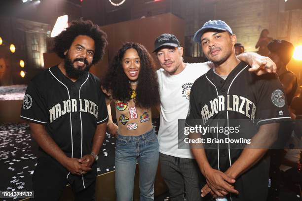 Major Lazer and Kitty Cash attend Bacardi X The Dean Collection Present: No Commission Berlin on June 29, 2017 in Berlin, Germany.