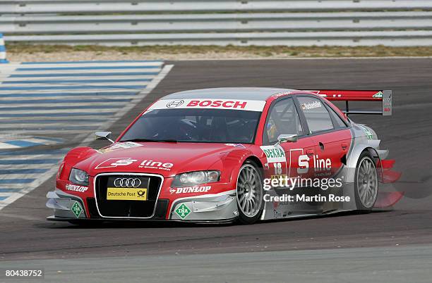 Mike Rockenfeller of Germany and Audi in action during the DTM testing at the Motopark Oschersleben on March 31, 2007 in Oschersleben, Germany.