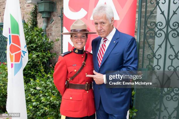 Personality Alex Trebek attends the 150th anniversary of Canada's Confederation at the Official Residence of Canada on June 30, 2017 in Los Angeles,...