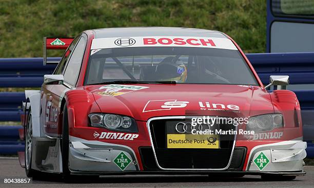 Mike Rockenfeller of Germany and Audi in action during the DTM testing at the Motopark Oschersleben on March 31, 2007 in Oschersleben, Germany.