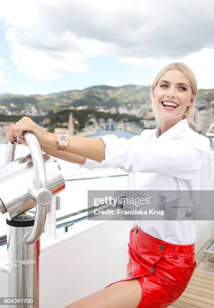 Lena Gercke christens the AIDAperla cruise ship on June 30, 2017 in Palma de Mallorca, Spain.