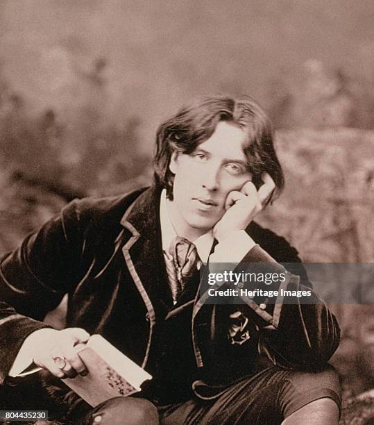 Oscar Wilde, Irish born playwright and wit, 1882. Photograph taken by Napoleon Sarony.