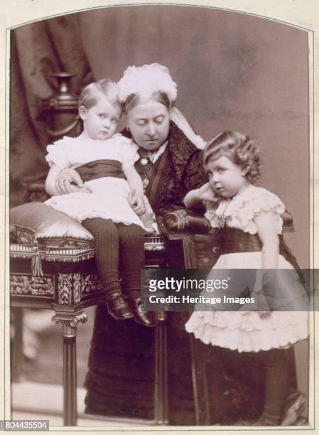Queen Victoria with two of her grandchildren, April 1886. The queen with Prince Arthur and Princess Margaret of Connaught , two of the children of...