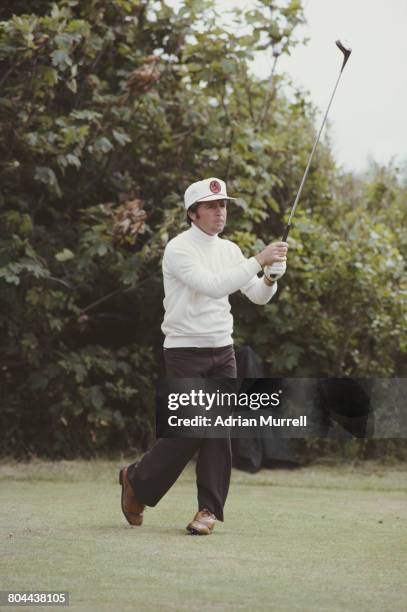 Gary Player of South Africa addresses his ball as spectators look on during the 108th Open Championship on 18 July 1979 at the Royal Lytham & St...