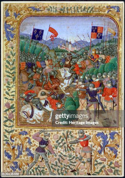 Battle of Agincourt, France, 25 October 1415, . One of the major battles of the Hundred Years War, Agincourt was a decisive victory for the English,...