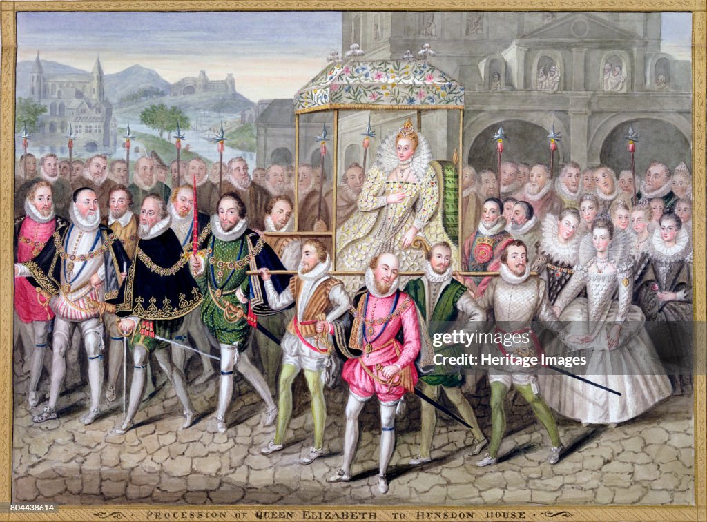 Queen Elizabeth I In Procession With Her Courtiers circa 1600-1603 (1825)