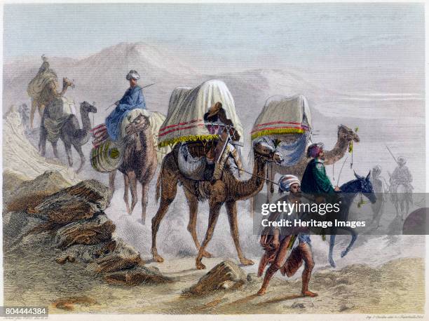 The Camel Train', 1855. From Constantinople and the Black Sea. Artist Rouargue Brothers.