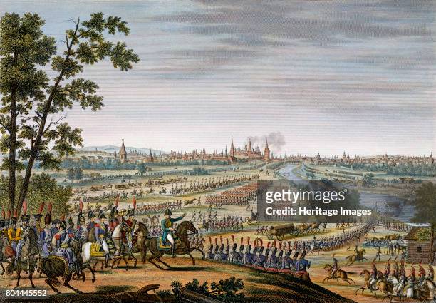 The entry of the French into Moscow, 14th September 1812. After the bloody but indecisive Battle of Moscow the Russians retreated, leaving the French...