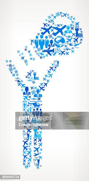 man & lightbulb  aviation and air planes vector graphic - airport ground crew uniform stock illustrations