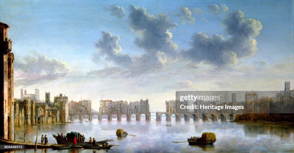 Old London Bridge circa 1630
