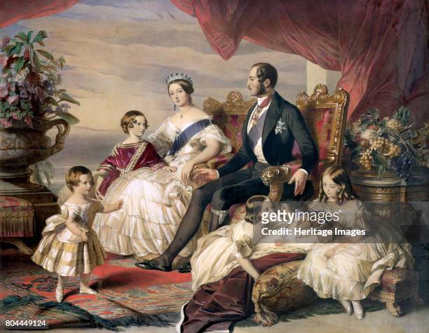 Queen Victoria and Prince Albert with Five of their Children', 1846. Family portrait of Queen Victoria and Prince Albert and offspring. Artist...