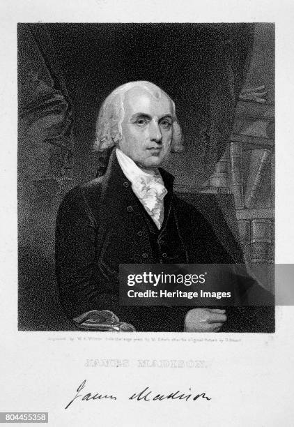 James Madison, 4th President of the the United States of America, . Madison was president from 1809 until 1817. One of the Founding Fathers of the...