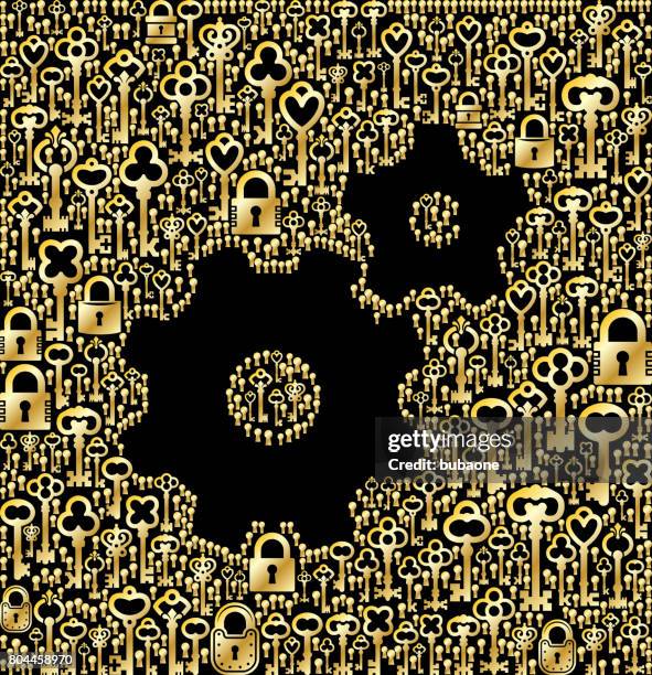 gears key antique gold keys pattern vector graphic - locksmith stock illustrations