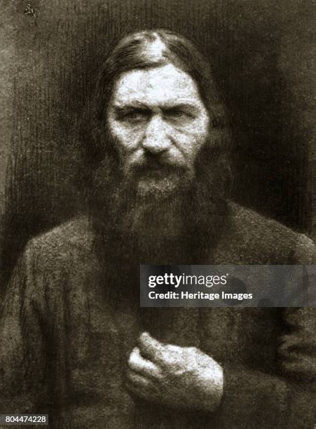 Rasputin, Russian mystic, early 20th century. Grigori Yefimovich Rasputin exercised considerable influence over Tsar Nicholas II and particularly the...