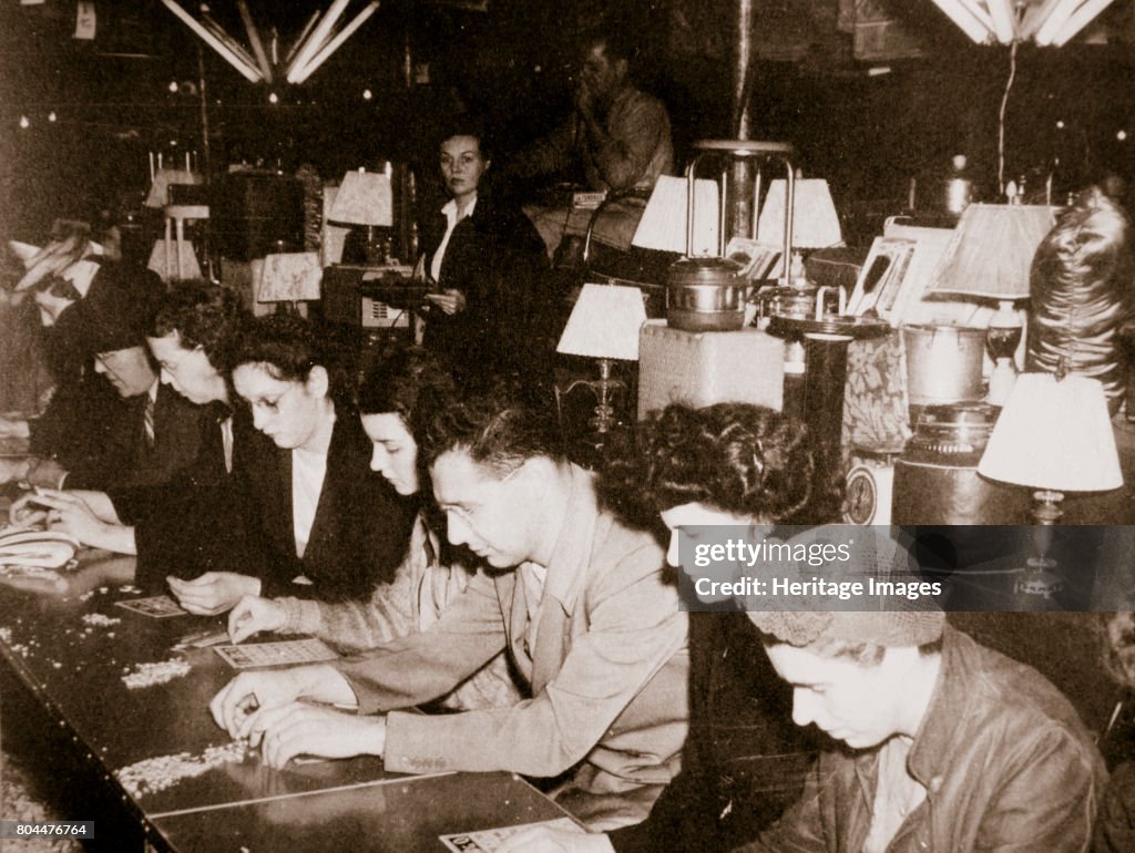 Automobile Workers Playing Bingo At A Carnival At Dearborn Michigan USA circa 1938
