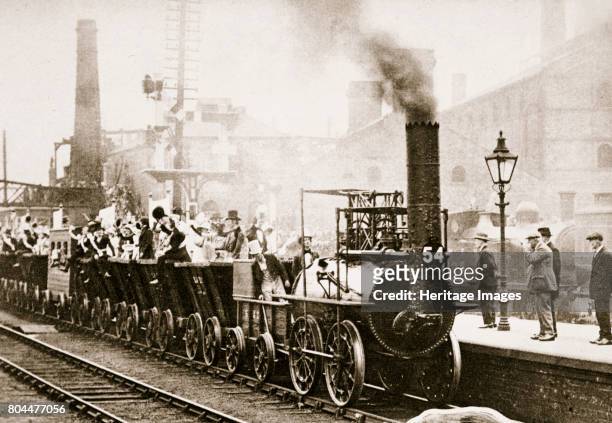 Train Number One, July 1925. A re-enactment of the first train journey, made by George Stephenson's 'Locomotion no 1' on the Stockton and Darlington...
