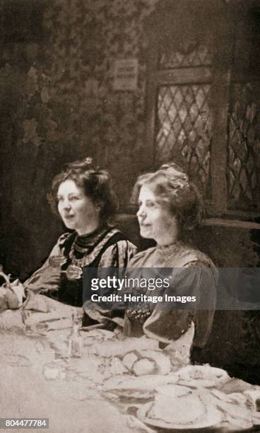 Christabel Pankhurst and Annie Kenney, British suffragettes, 1909. Both Christabel Pankhurst and Annie Kenney were central members to the Suffragette...