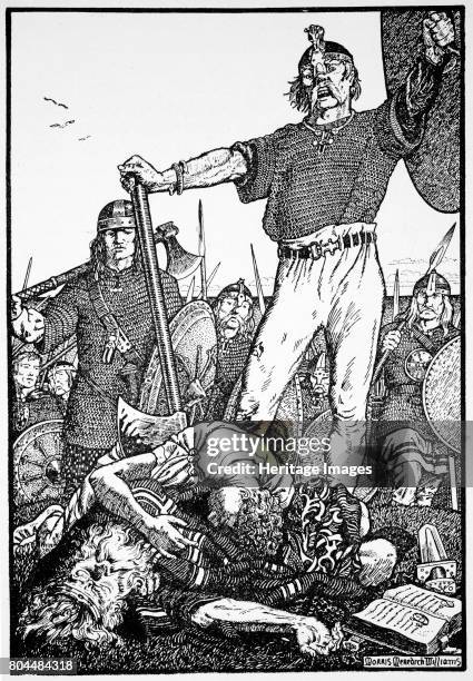 Death of Brian Boru at the Battle of Clontarf, Ireland, 1014 . Brian Boru was King of Munster from 978 and High King of Ireland from 1002. He was...