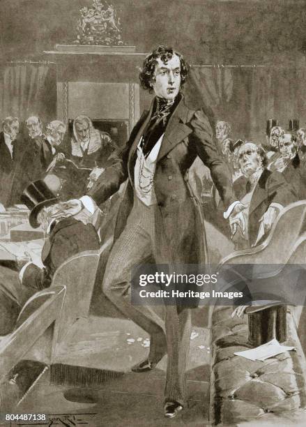 Disraeli's first speech in the House of Commons, London, 7 December 1837 . Disraeli was elected Tory MP for Maidstone in 1837. He went on to become...