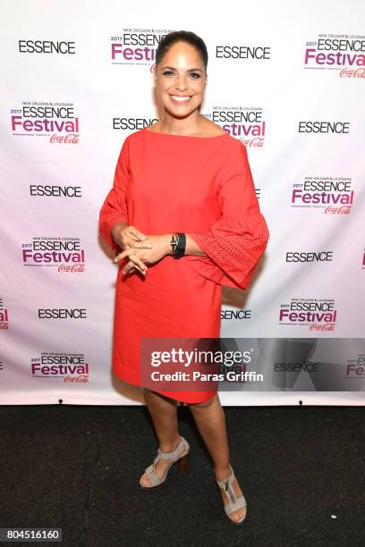 Soledad O'Brien poses backstage at the 2017 ESSENCE Festival presented by Coca-Cola at Ernest N. Morial Convention Center on June 30, 2017 in New...