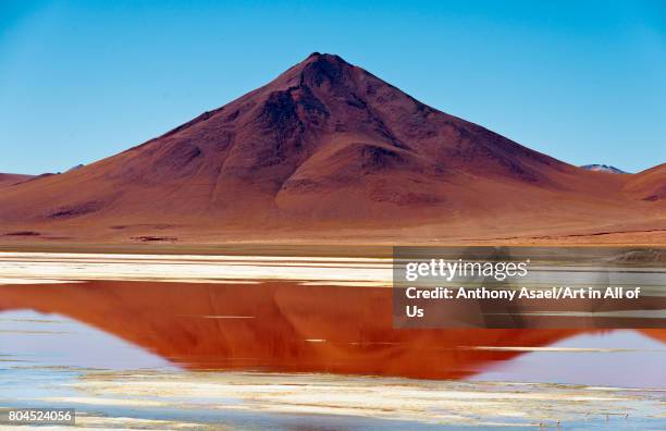 Spectacular mirror view of Laguna Colorada, Reserva Eduardo Avaroa on November, 2017 in Bolvian Desert.