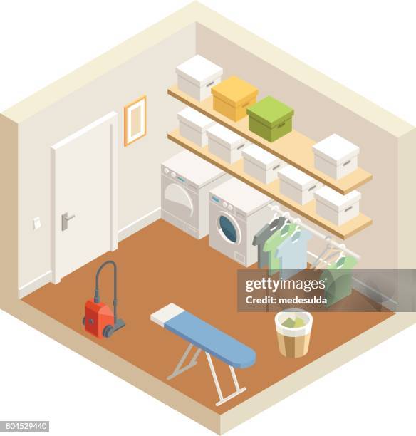 laundry room - ironing board stock illustrations