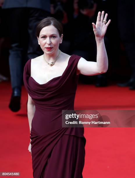 Czech actress Zuzana Stivinova arrives at the opening ceremony of the 52st Karlovy Vary International Film Festival on June 30, 2017 in Karlovy Vary,...