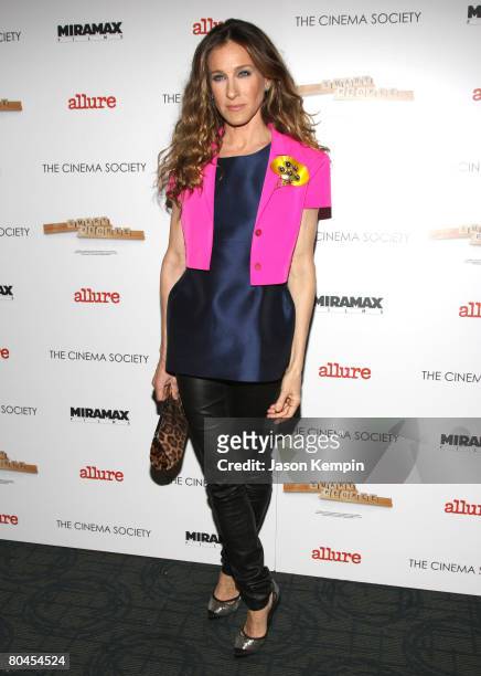 Sarah Jessica Parker attends The Cinema Society and Linda Wells screening of "Smart People" at Landmark Sunshine Theater on March 31, 2008 in New...