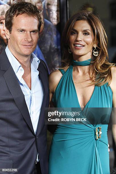 Randy Gerber and Cindy Crawford arrive at the Hollywood, California premiere of "Leatherheads" at the Grauman's Chinese theatre on March 31, 2008....