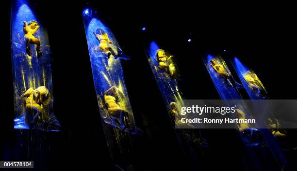 Dancers perform during the opening ceremony of the 52st Karlovy Vary International Film Festival on June 30, 2017 in Karlovy Vary, Czech Republic.