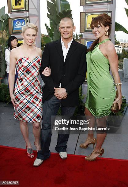 Melanie Silcott; Landon Lueck; Sarah Burke of Season 15 Philadelphia arrive at the Real World Awards Bash at Sunset Plaza Hous on March 15, 2008 in...