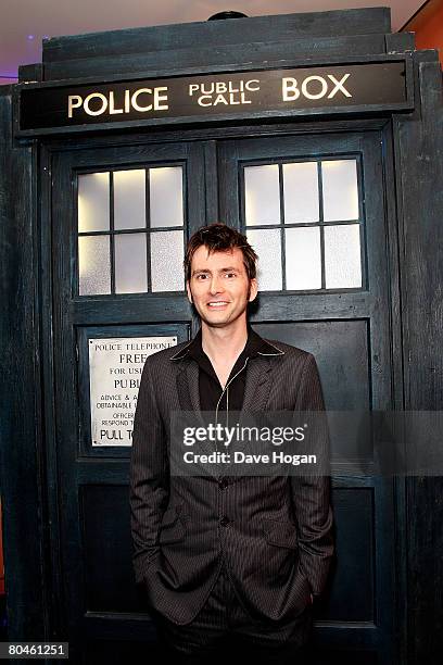 Actor David Tennant arrives at the press launch of 'Dr Who' series 4 at the Apollo West End on April 1, 2008 in London, England. The first episode of...