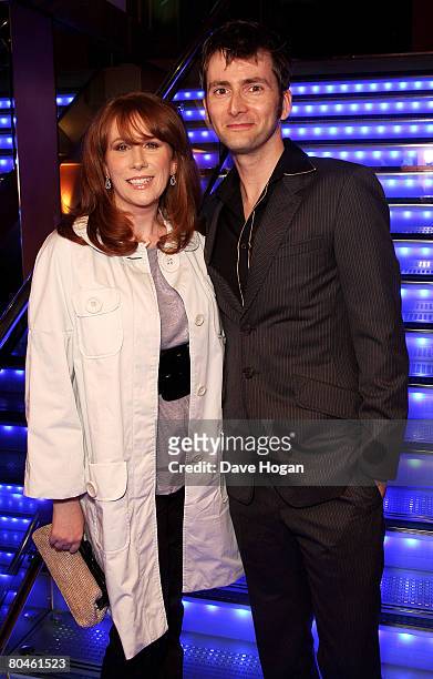 Actors David Tennant and Catherine Tate arrive at the press launch of 'Dr Who' series 4 at the Apollo West End on April 1, 2008 in London, England....