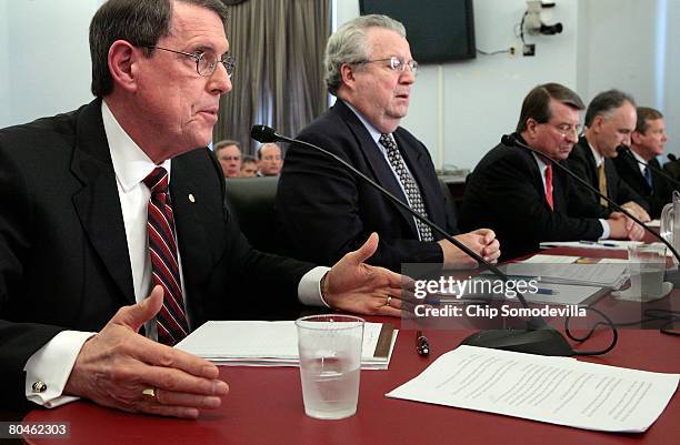 Exxon Mobil Corporation Senior Vice President Stephen Simon responds to questions while testifying before the House Select Energy Independence and...
