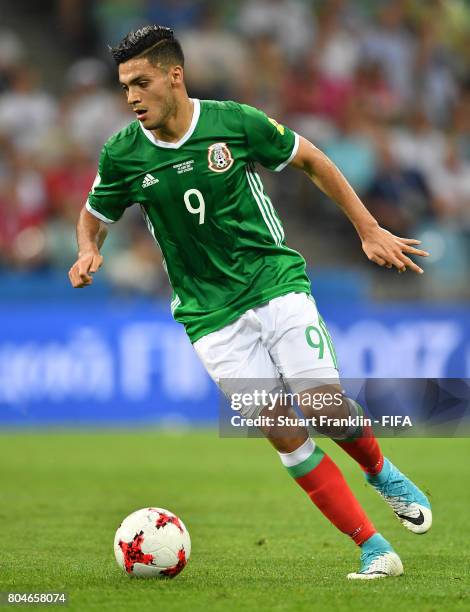 Ral Jimenez of Mexico in action during the FIFA Confederations Cup Russia 2017 semi final match between Germany and Mexico at Fisht Olympic Stadium...