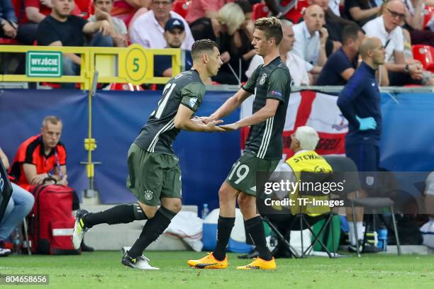 Dominik Kohr of Germany fuer Maximilian Arnold of Germany during the UEFA European Under-21 Championship Semi Final match between England and Germany...