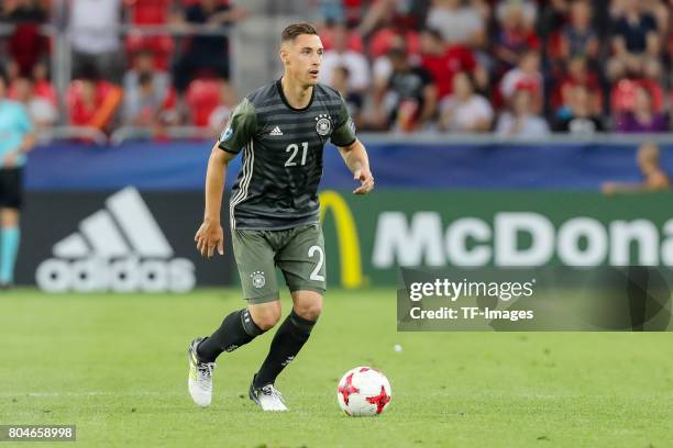 Dominik Kohr of Germany in action during the UEFA European Under-21 Championship Semi Final match between England and Germany at Tychy Stadium on...