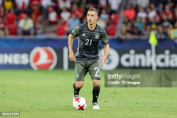 Dominik Kohr of Germany in action during the UEFA European Under-21 Championship Semi Final match between England and Germany at Tychy Stadium on...