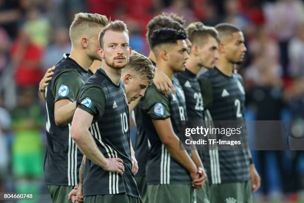 Maximilian Arnold of Germany looks on during the UEFA European Under-21 Championship Semi Final match between England and Germany at Tychy Stadium on...