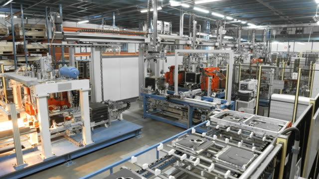 TIME-LAPSE Automated production line in a factory