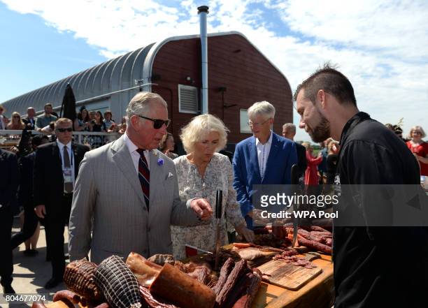 Prince Charles, Prince of Wales and Camilla, Duchess of Cornwall during a visit to Norman Hardie Winery during day two of their three day visit to...