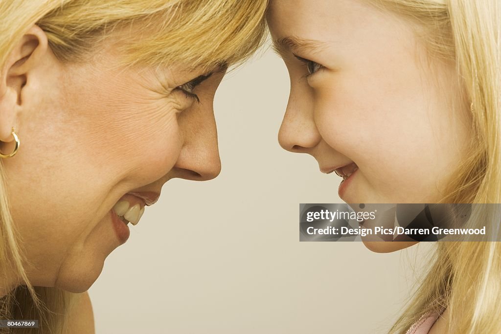 Profile of a mother and daughter