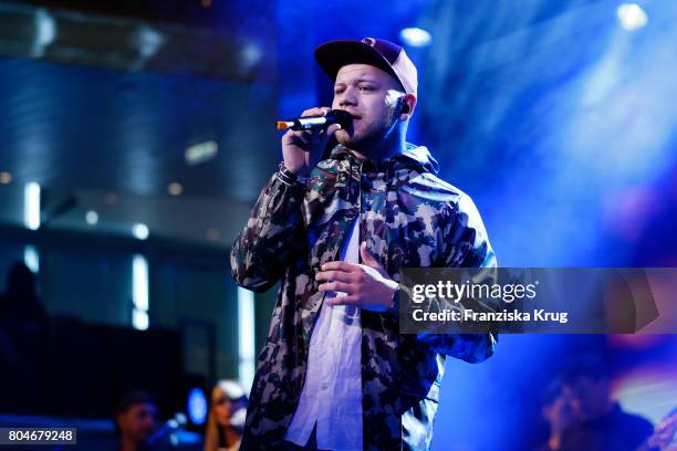 Tay Schmedtmann performs at the AIDAperla christening ceremony on June 30, 2017 in Palma de Mallorca, Spain.