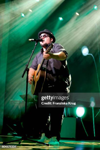 Marc Amacher performs at the AIDAperla christening ceremony on June 30, 2017 in Palma de Mallorca, Spain.