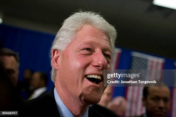 Former President Bill Clinton attends a "Solutions for America" event at Williamsburg County Recreation Center January 23, 2008 in Kingstree, South...